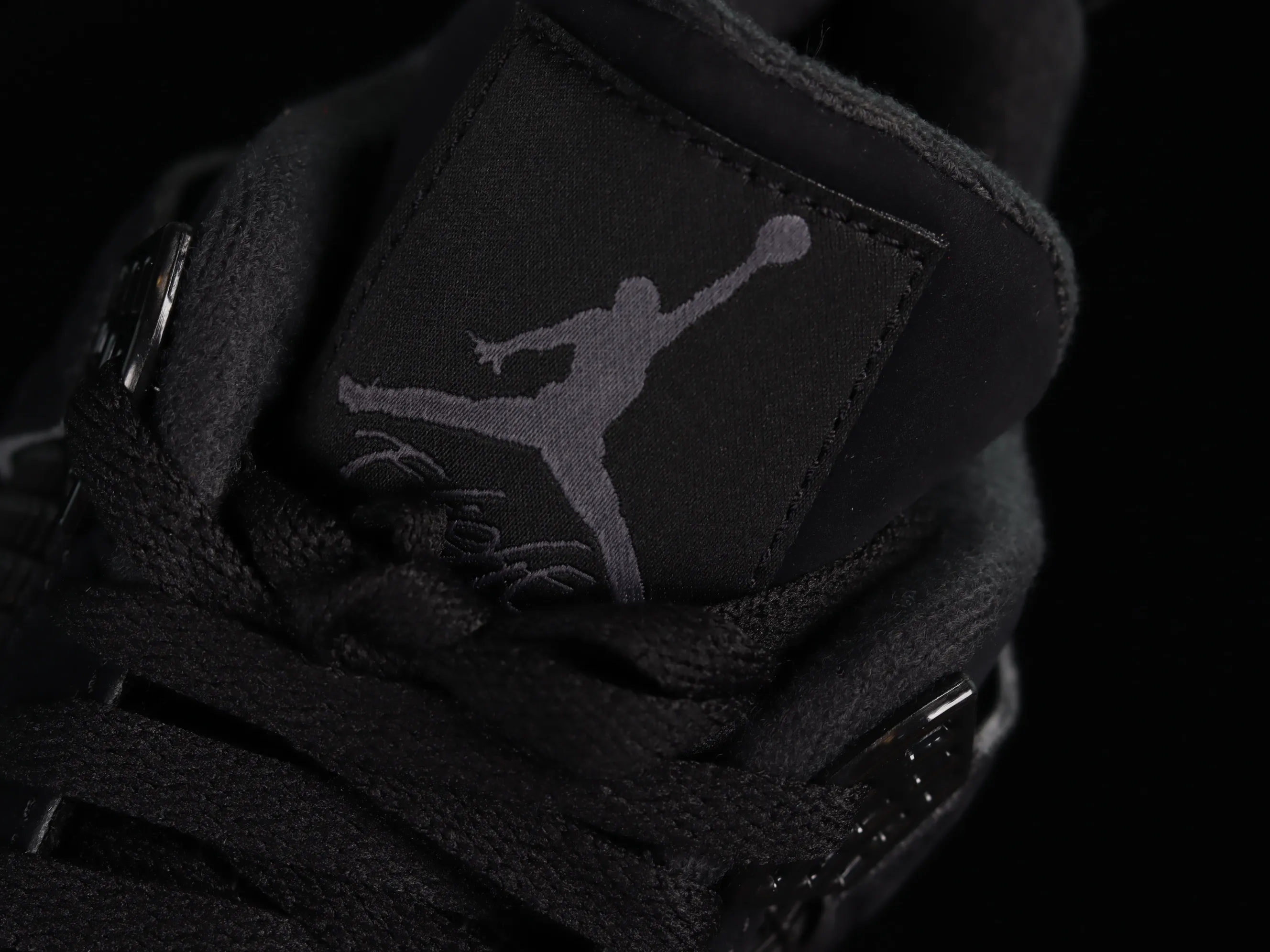 All categories Air Jordan Jordan series basketball shoes Air Jordan 4 LJR version Air Jordan 4 Retro "Black Cat" AJ4 Joe 4 Black Cat First layer frosted CU1110-010